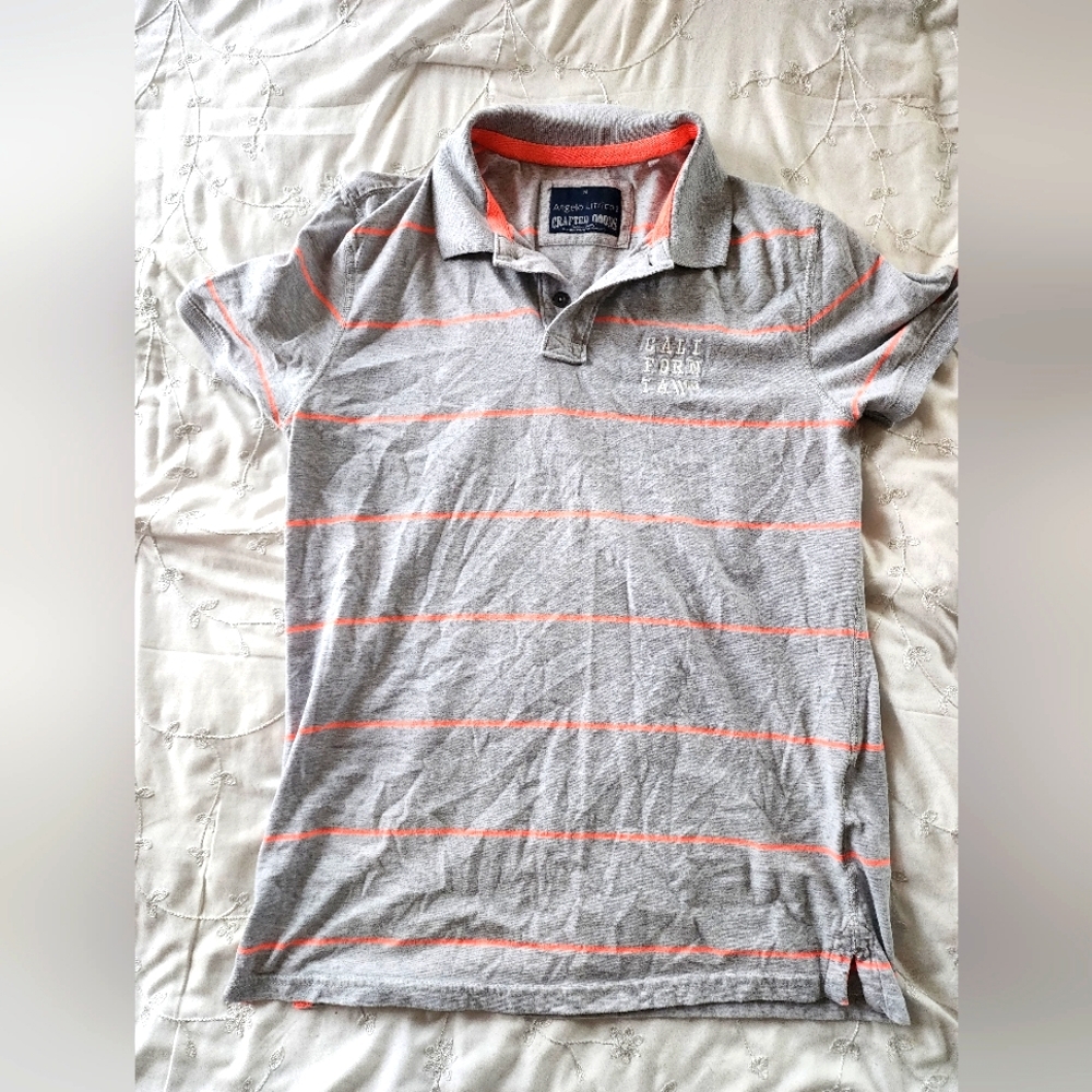 Grey and Salmon Polo